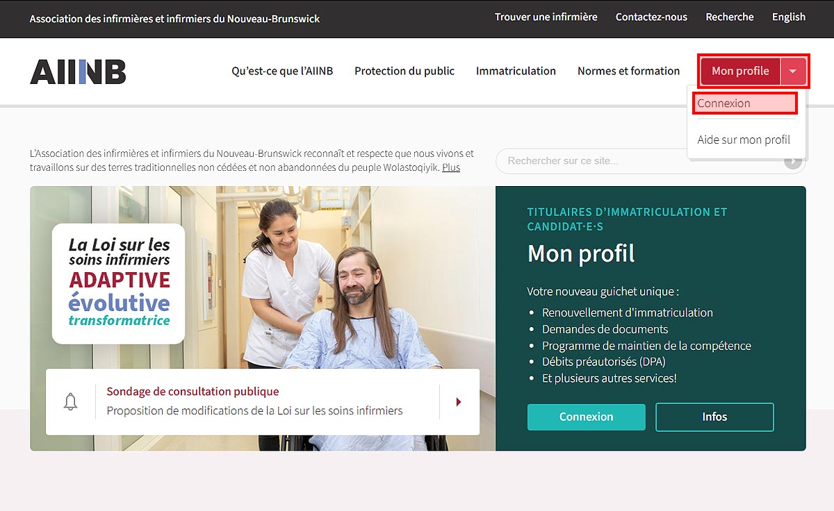 Procédure de modification des coordonnées de l’employeur, étape 1