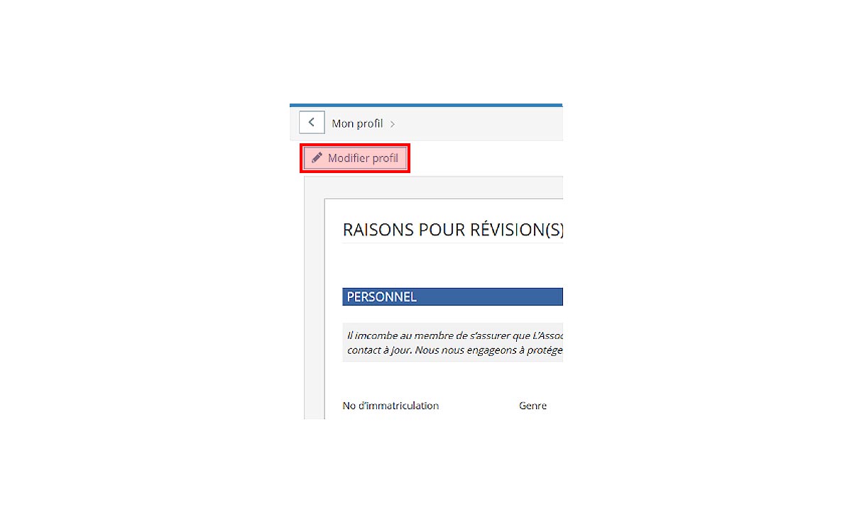 Procédure de modification des coordonnées de l’employeur, étape 3